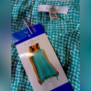 Top | Aqua Speckle Grid | L